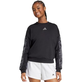 Bluza damska adidas Animal Print 3-Stripes French Terry Sweatshirt czarna JM1835