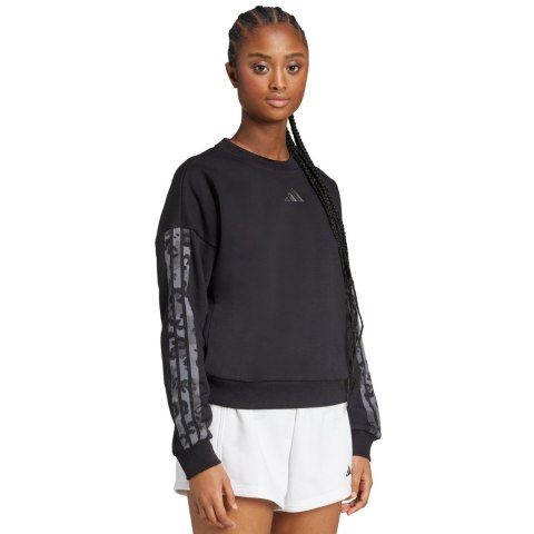Bluza damska adidas Animal Print 3-Stripes French Terry Sweatshirt czarna JM1835 Bluza damska adidas Animal Print 3-Stripes French Terry Sweatshirt czarna JM1835