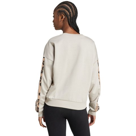 Bluza damska adidas Animal Print 3-Stripes French Terry Sweatshirt kremowa JM1836 Bluza damska adidas Animal Print 3-Stripes French Terry Sweatshirt kremowa JM1836
