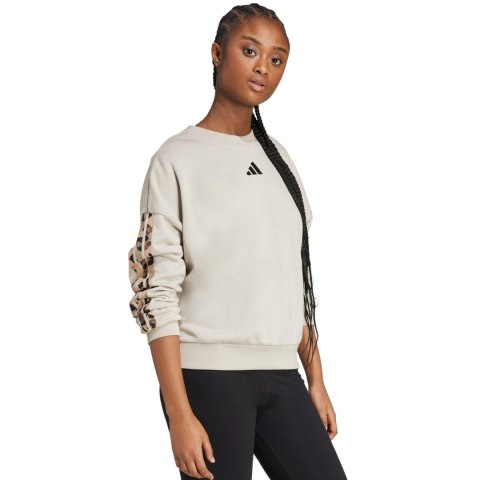 Bluza damska adidas Animal Print 3-Stripes French Terry Sweatshirt kremowa JM1836 Bluza damska adidas Animal Print 3-Stripes French Terry Sweatshirt kremowa JM1836