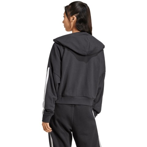 Bluza damska adidas Essentials 3-Stripes French Terry Quarter-Zip Hoodie czarna JN1956 Bluza damska adidas Essentials 3-Stripes French Terry Quarter-Zip Hoodie czarna JN1956