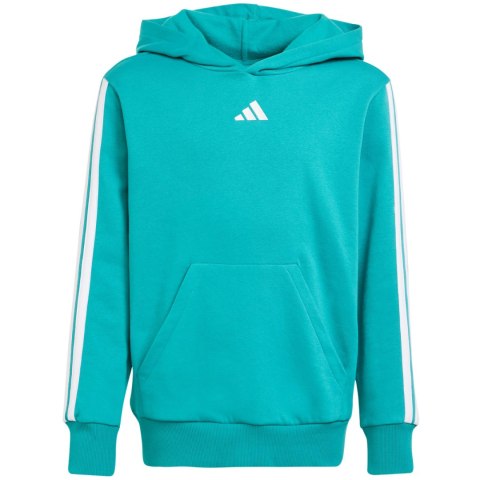 Bluza dla dzieci adidas 3 Stripes Fleece Hoodie 225 turkusowa JN2417 Bluza dla dzieci adidas 3 Stripes Fleece Hoodie 225 turkusowa JN2417