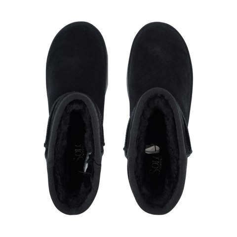 Buty damskie skórzane Solo Soprani Couture Hugh Platform czarne SSW421P05 01