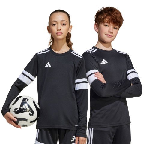 Koszulka dla dzieci adidas Squadra 25 Long Sleeve Jersey czarno-biała JJ0047