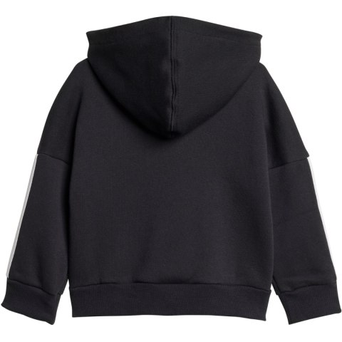 Dres dla dzieci adidas Essentials Joggers 3 Stripes Fleece Hoodie czarny JD6484