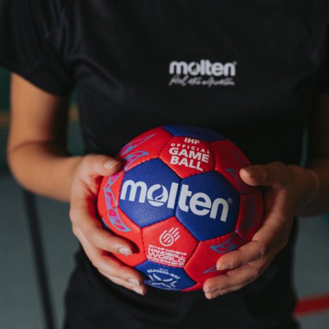 Piłka ręczna Molten IHF Approved Pro Official World Cup 2025 czerwono-niebieska H2A5000-W5Z