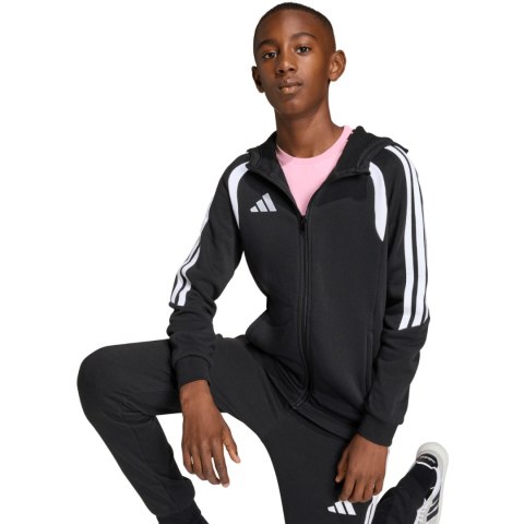 Bluza dla dzieci adidas Tiro 26 League Sweat Full Zip Hoodie czarna KF3324