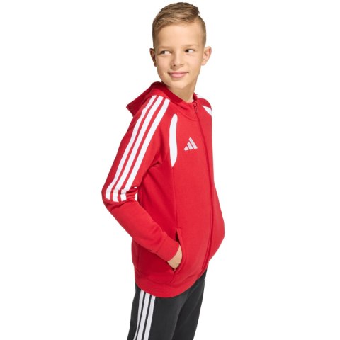 Bluza dla dzieci adidas Tiro 26 League Sweat Full Zip Hoodie czerwona KF9101