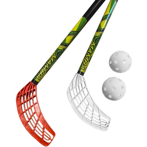 Zestaw do unihokeja Azetx Mamba Junior 2 kije HDPE proste bez owijki 87 cm+2 piłki Optimus