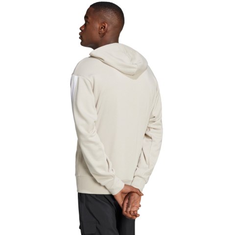Bluza męska adidas Essentials 3-Stripes French Terry Hoodie beżowa JE6367