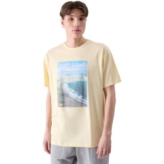 Koszulka męska 4F M2132 jasnożółta 4FRSS24TTSHM2132 73S