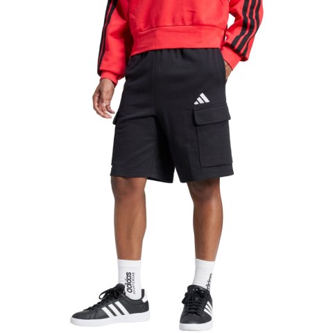 Spodenki męskie adidas Essentials Feel Cozy French Terry Cargo czarne JE6291