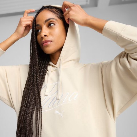Bluza damska Puma Ess Script Comfort Hoodie kremowa 684983 87