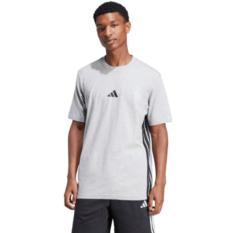 Koszulka męska adidas Essentials 3-Stripes Single Jersey szara JE6396
