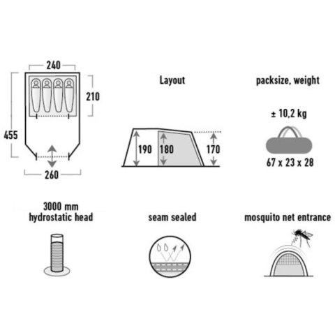 Namiot High Peak Torri 4.0 ciemnoszaro-zielony 11803
