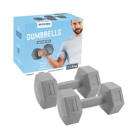 Zestaw hantli Spokey Monster 2x3kg GY szare 943621