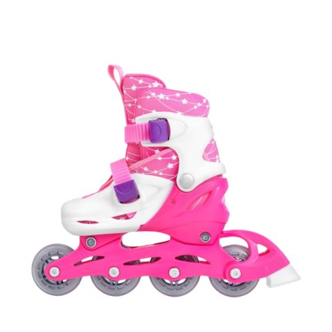 Zestaw łyżworolki Combo Monster,kask,kpl ochraniaczy,plecak Smj 26-29 różowy