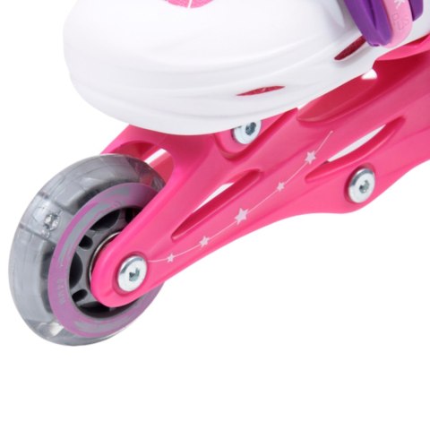 Zestaw łyżworolki Combo Monster,kask,kpl ochraniaczy,plecak Smj 26-29 różowy