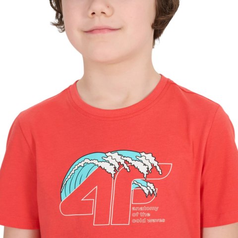Koszulka dla chłopca 4F M1917 koralowa 4FJWSS25TTSHM1917 63S