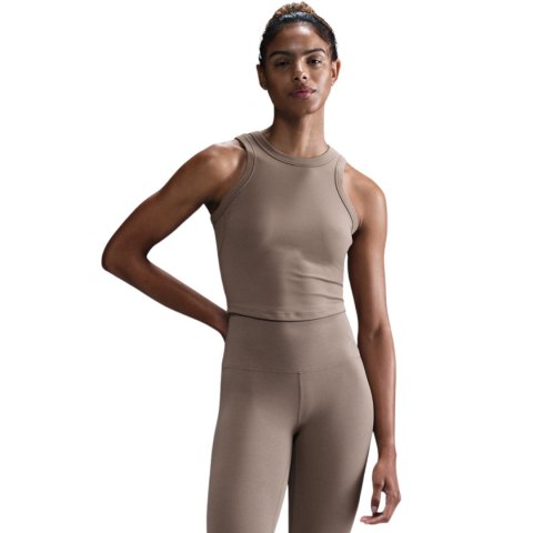 Koszulka damska Nike Dri-Fit One Fitted Crop beżowa FN2806 233