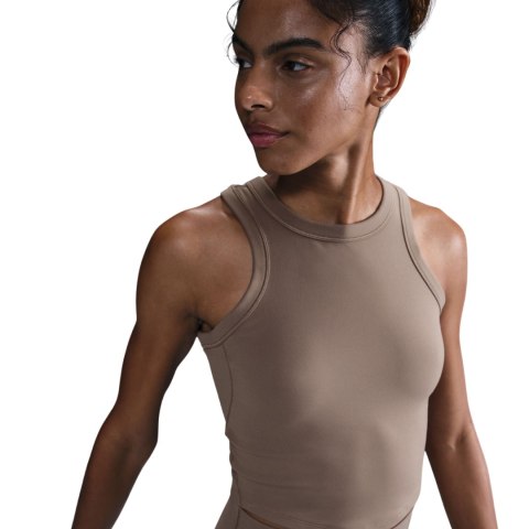 Koszulka damska Nike Dri-Fit One Fitted Crop beżowa FN2806 233