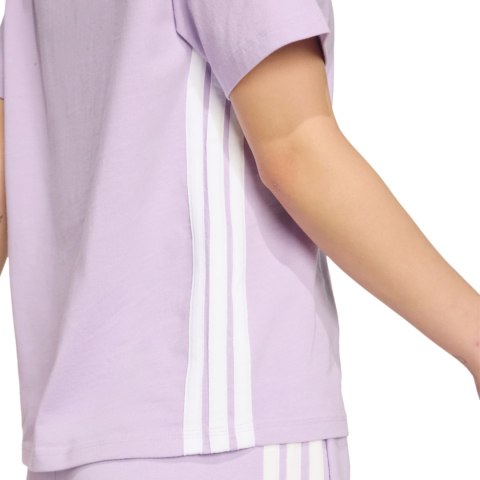 Koszulka damska adidas Essentials 3-Stripes Cotton jasnofioletowa JX7619