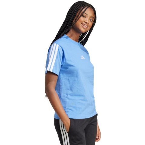 Koszulka damska adidas Essentials 3-Stripes Cotton jasnoniebieska JV7361