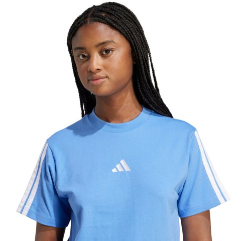 Koszulka damska adidas Essentials 3-Stripes Cotton jasnoniebieska JV7361