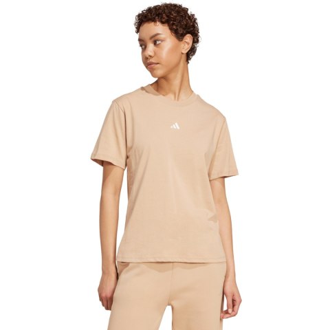 Koszulka damska adidas Essentials Small Logo Cotton beżowa JY4963