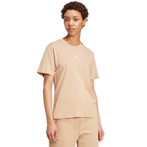 Koszulka damska adidas Essentials Small Logo Cotton beżowa JY4963