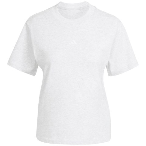 Koszulka damska adidas Essentials Small Logo Cotton jasnoszary melanż JC5945