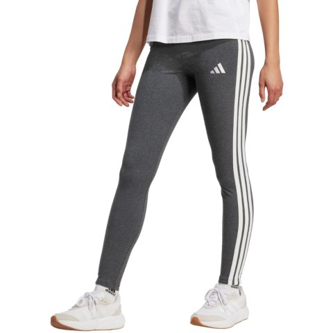 Legginsy damskie adidas Essentials 3-Stripes Cotton szare JZ3299