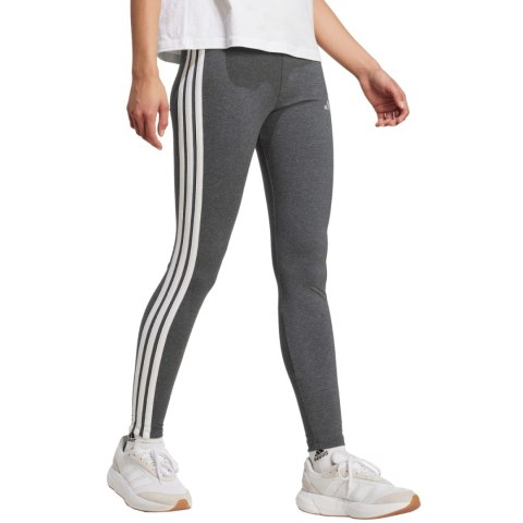 Legginsy damskie adidas Essentials 3-Stripes Cotton szare JZ3299