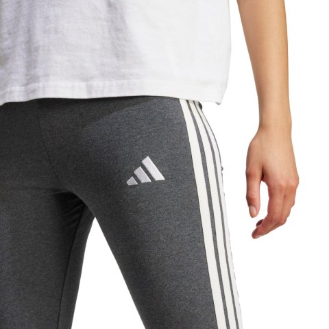 Legginsy damskie adidas Essentials 3-Stripes Cotton szare JZ3299