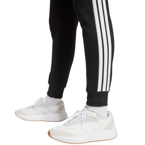 Spodnie damskie adidas Essentials 3-Stripes Fleece Slim czarno-białe JX2543