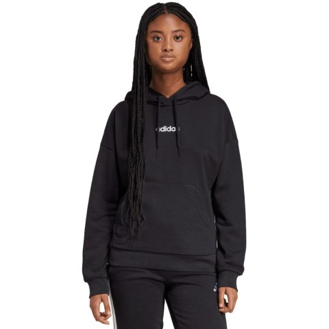 Bluza damska adidas Essentials Linear French Terry Hoodie czarna JV7841