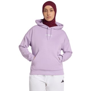 Bluza damska adidas Essentials Linear French Terry Hoodie fioletowa JY0036