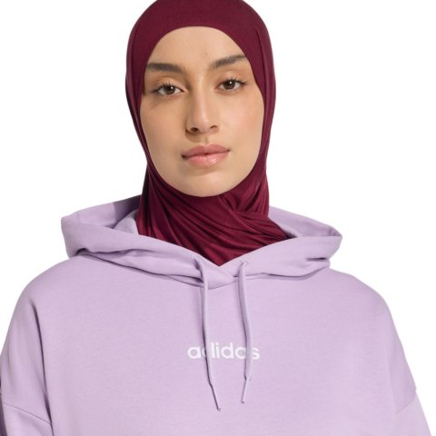 Bluza damska adidas Essentials Linear French Terry Hoodie fioletowa JY0036