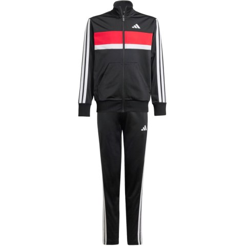 Dres dla dzieci adidas Seasonal Essentials Tiberio 3-Stripes czarno-czerwono-biały JC7519