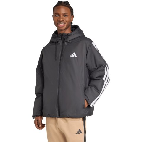Kurtka męska adidas Essentials Climawarm 3-Stripes Insulated Hooded czarna JM4042