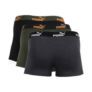 Bokserki męskie Puma 3-pack szare, zielone, czarne 100003547 3731/003 020