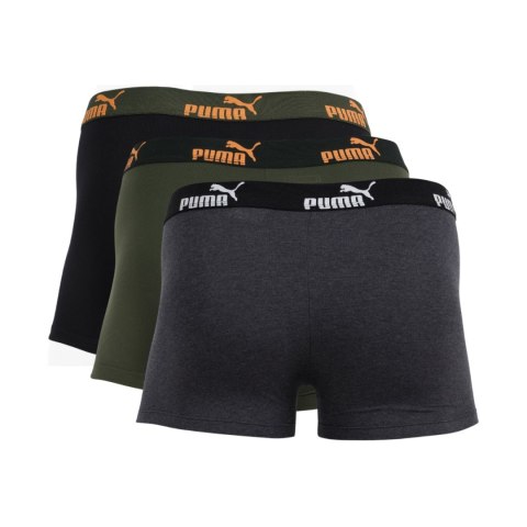 Bokserki męskie Puma 3-pack szare, zielone, czarne 100003547 3731/003 020