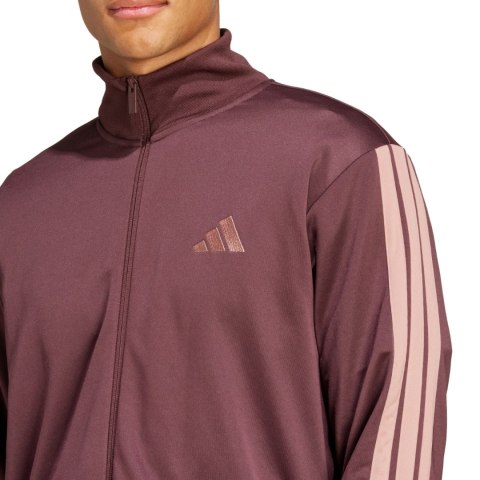 Dres męski adidas Sportswear Basic 3-Stripes French Terry brązowy JI8872