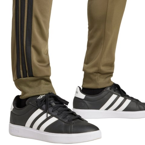 Dres męski adidas Sportswear Basic 3-Stripes Tricot Tracksuit khaki JI8854
