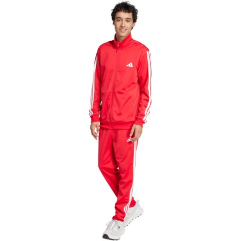 Dres męski adidas Sportswear Basic 3-Stripes Tricot czerwony JX8731