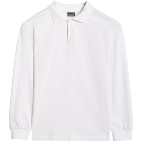 Koszulka dla chłopca longsleeve 4F M483 biała 4FJWAW25TLONM483 10S