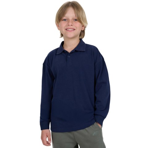 Koszulka dla chłopca longsleeve 4F M483 granatowa 4FJWAW25TLONM483 31S