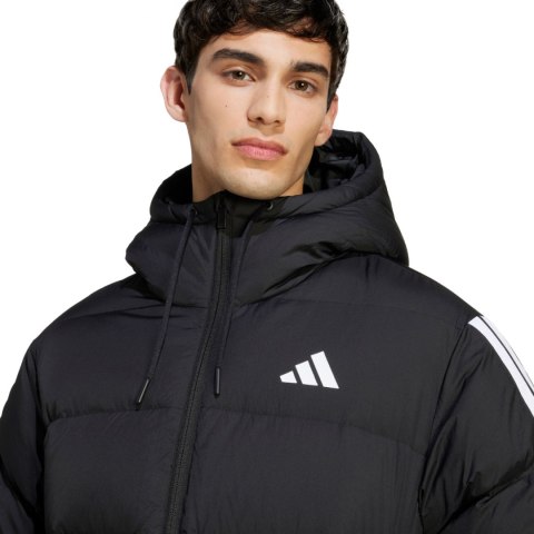 Kurtka męska adidas Essentials Climawarm 3 Stripes Puffer Down Hooded czarna JM4165