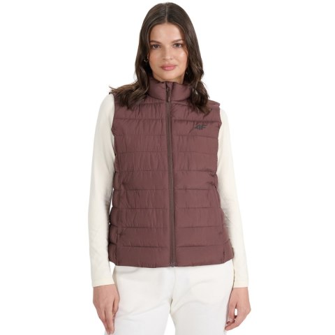 Kamizelka damska 4F F218 ciemny brązowy 4FWAW25TVJAF218 80S