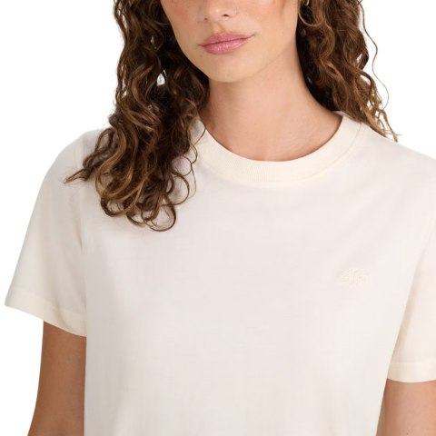 Koszulka damska 4F F2970 kremowa 4FWAW25TTSHF2970 12S